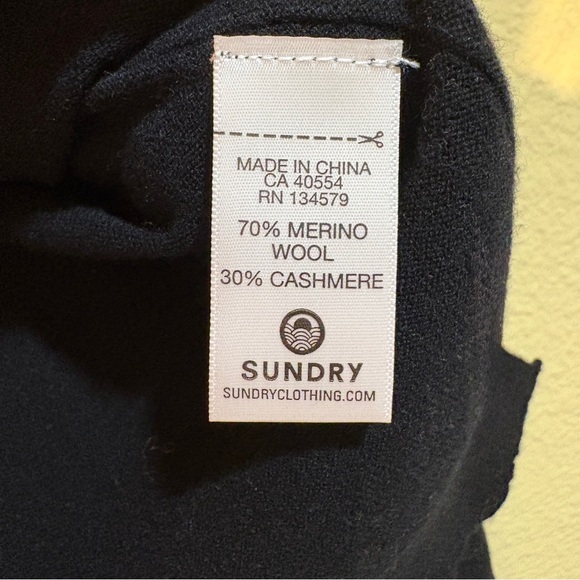 Sundry Cashmere Merino Wool Loved Black Sweater Small Revolve - Picture 7 of 11